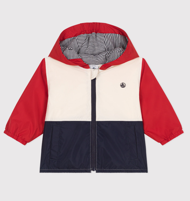 Petit bateau | Coupe-vent bébé imprimé colorblock, doublure milleraies