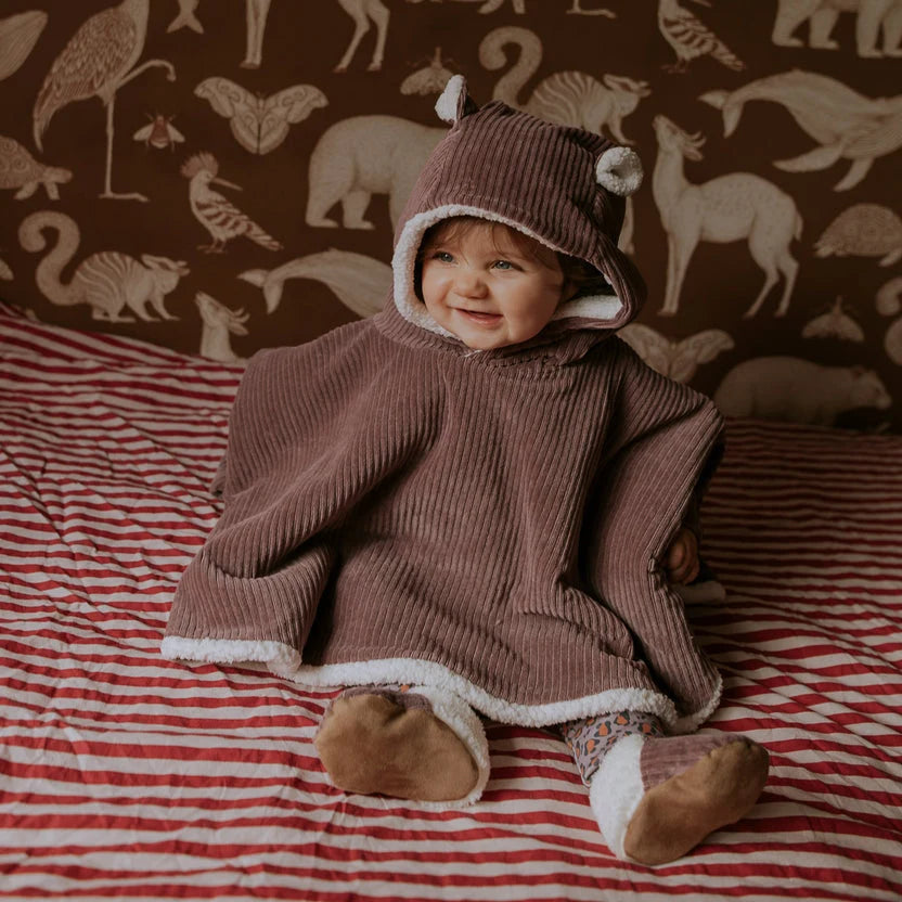 Poncho bébé parme | 6-36 mois
