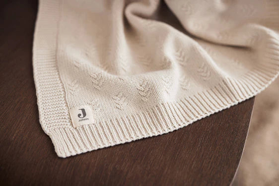 Jollein - Couverture Berceau 75x100cm Grain Knit - Oatmeal