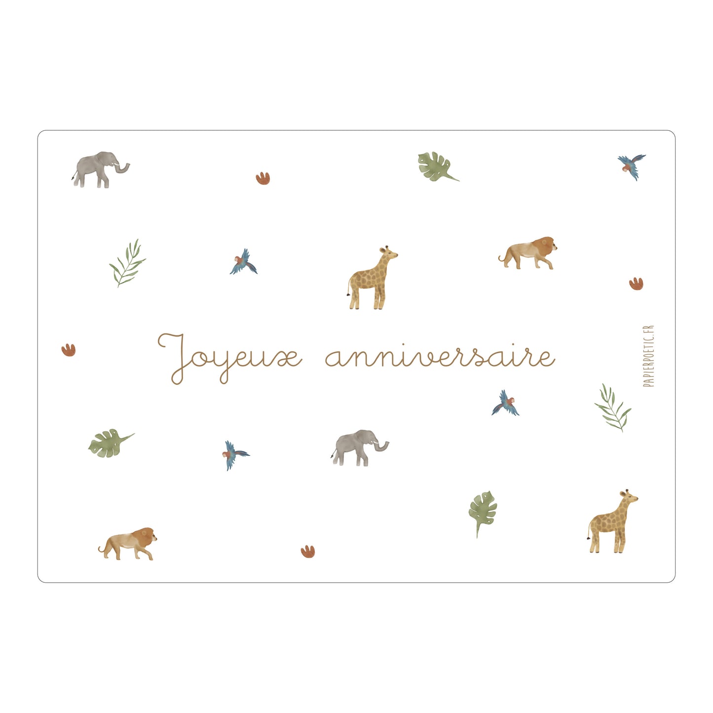Carte Anniversaire “Safari”