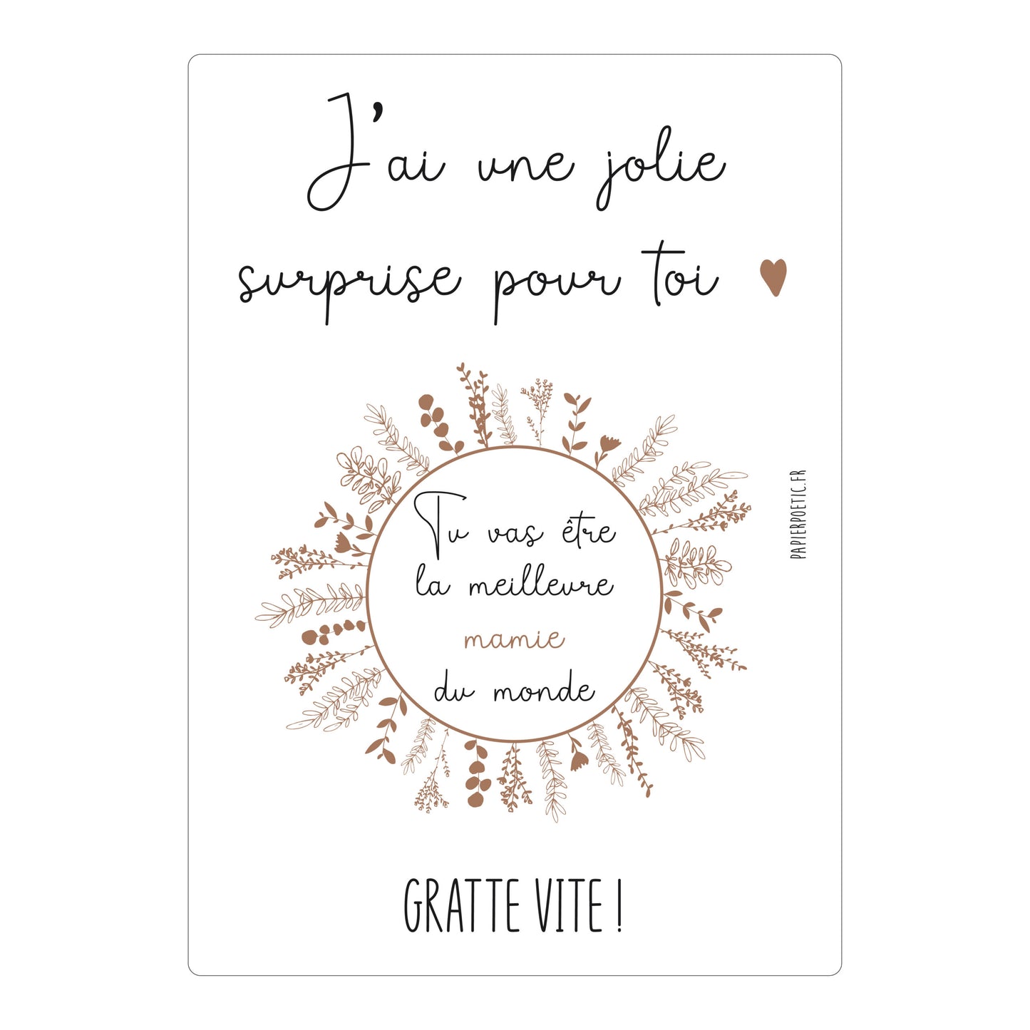Carte à gratter “mamie”