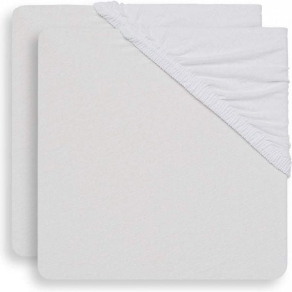 Jollein - Lot de 2 drap housse molleton 60 x 120 cm white