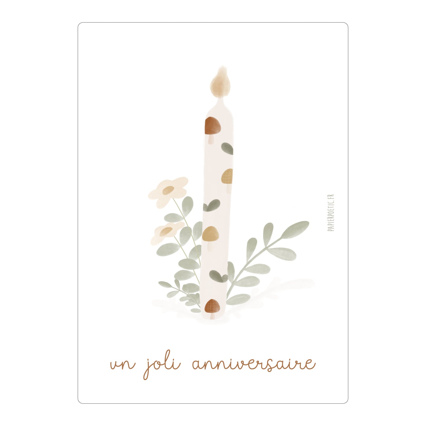 Carte Anniversaire “Bougie” Brindilles