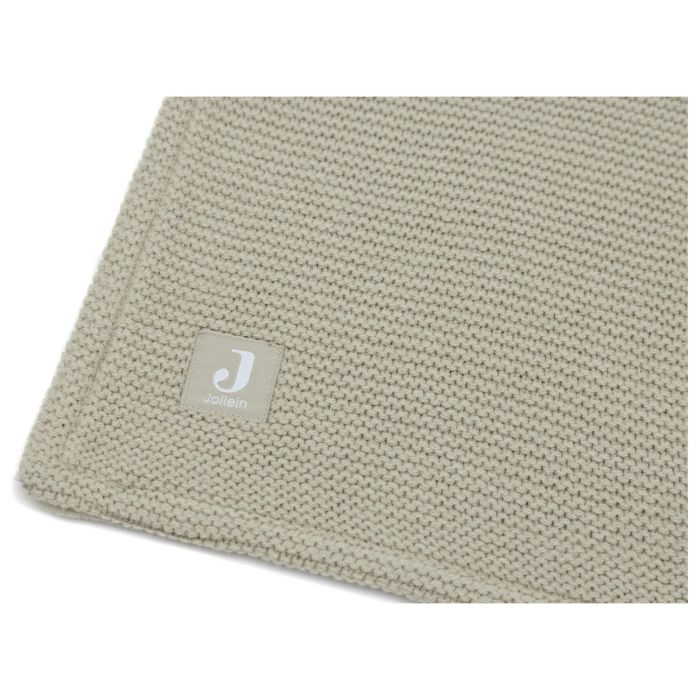 Jollein - Couverture Berceau 75x100cm Grain Knit - Olive Green/Fleece
