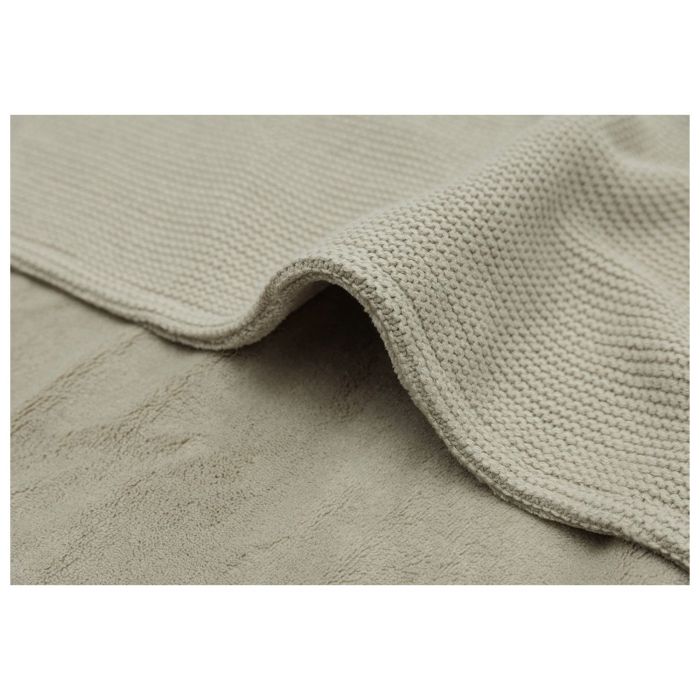 Jollein - Couverture Berceau 75x100cm Grain Knit - Olive Green/Fleece