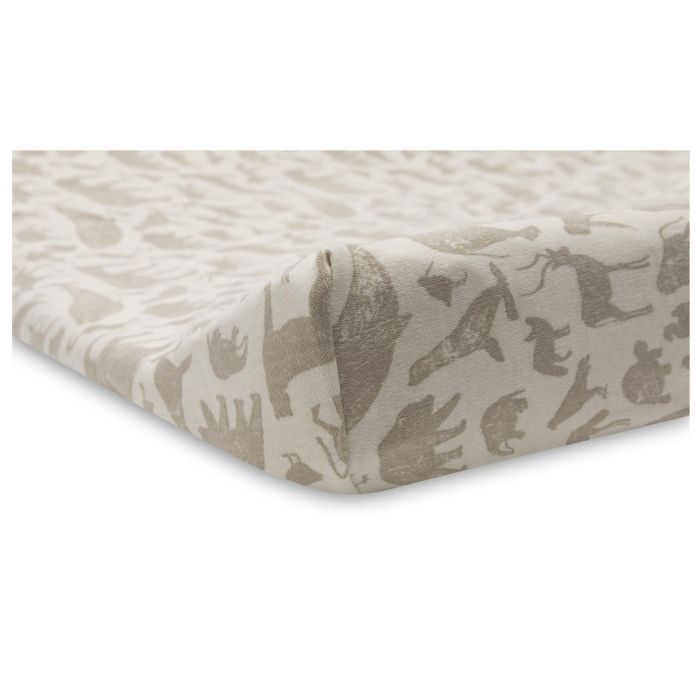 Jollein - Drap-housse Jersey 60x120cm Animals - Nougat