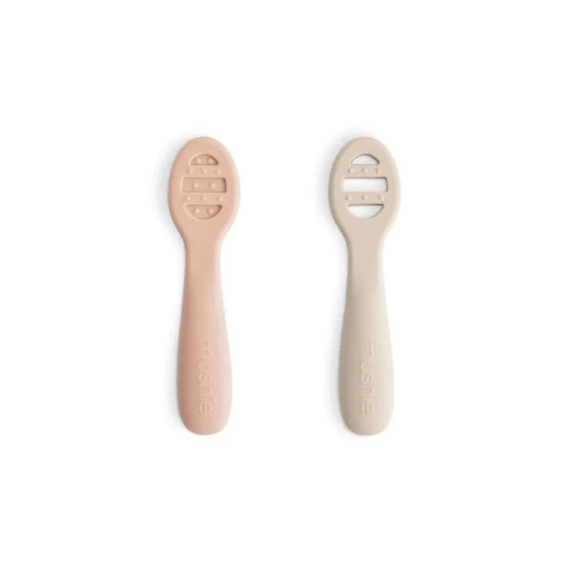 Mushie - premières cuillères - Beige/rose