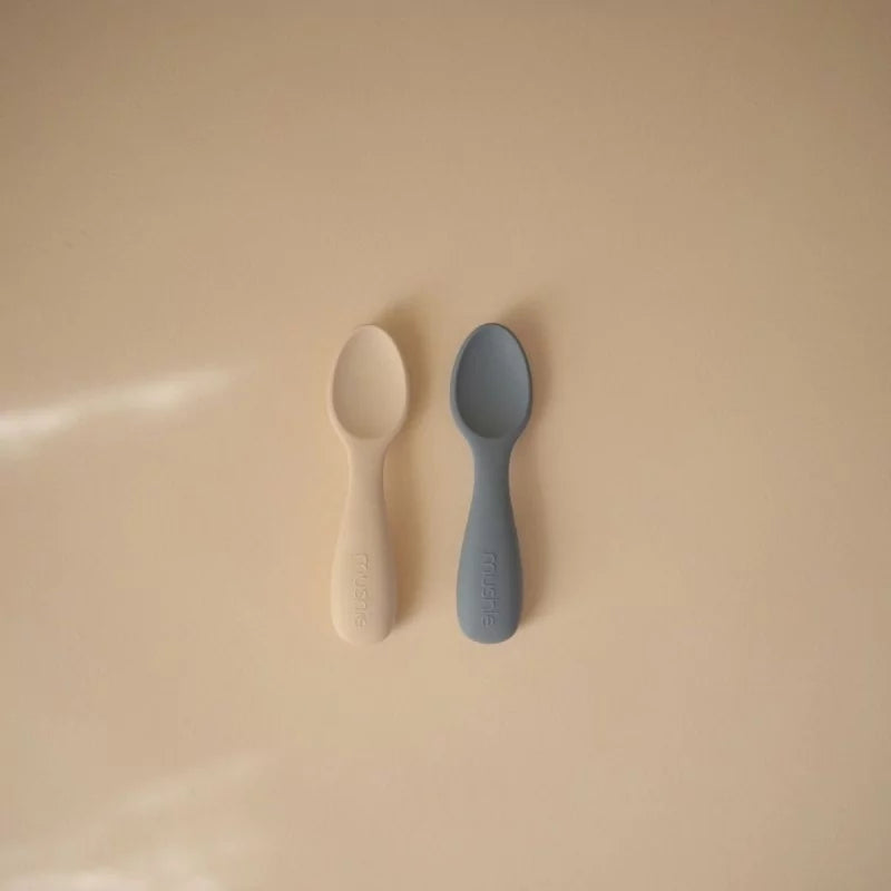 Mushie - Cuillères d'apprentissage - Beige/vert