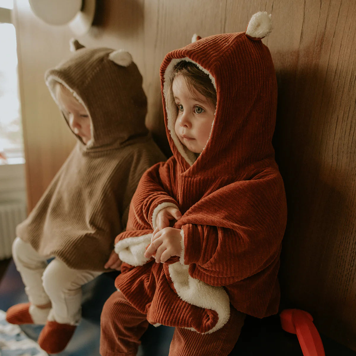 Poncho bébé paprika