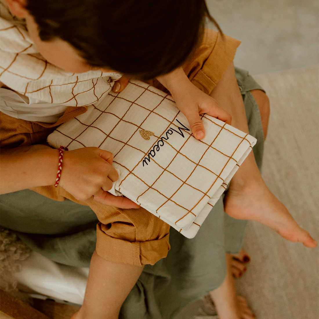 Atelier Wagram | Protège carnet gaze grands carreaux