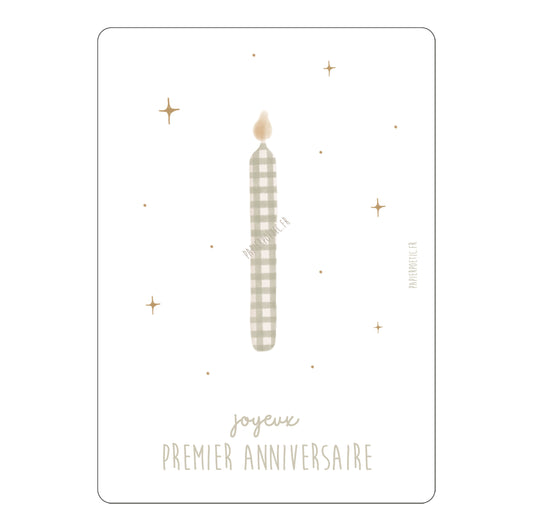Carte/Card "Joyeux Premier Anniversaire"