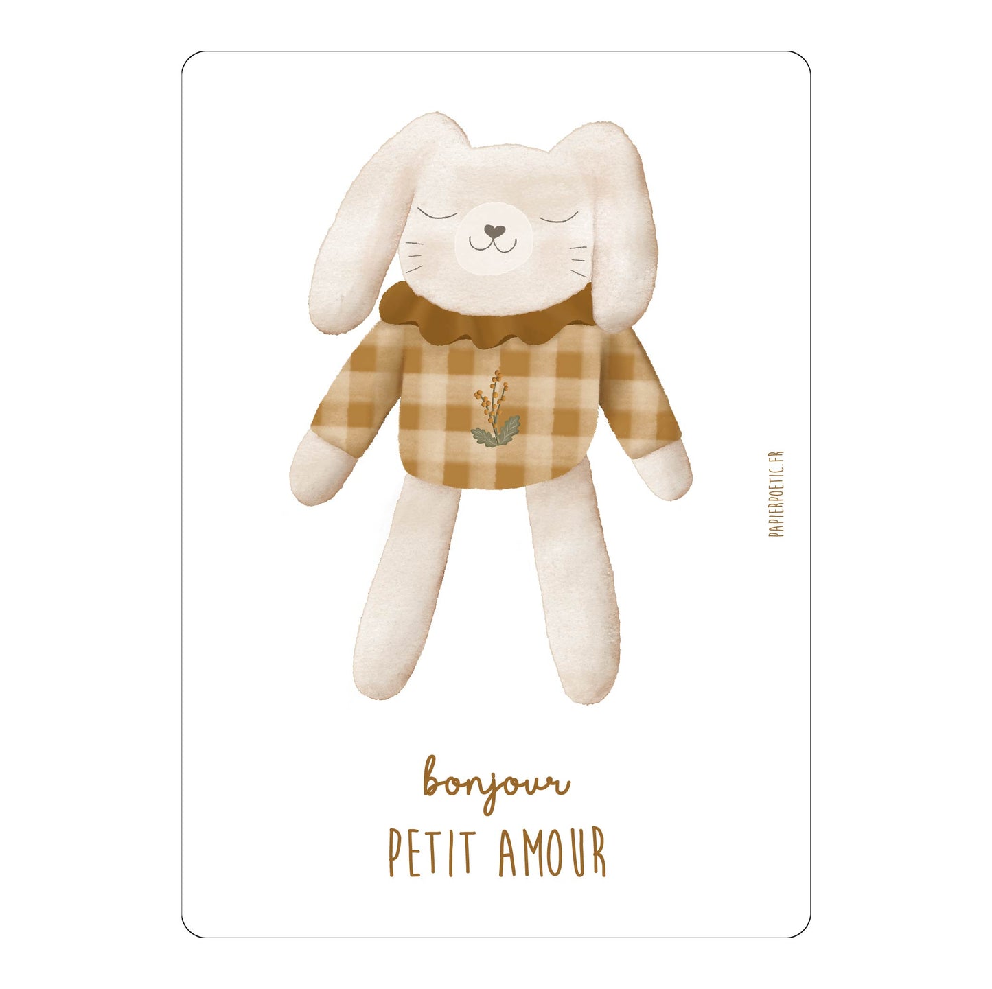 Carte  "Doudou lapin" automne