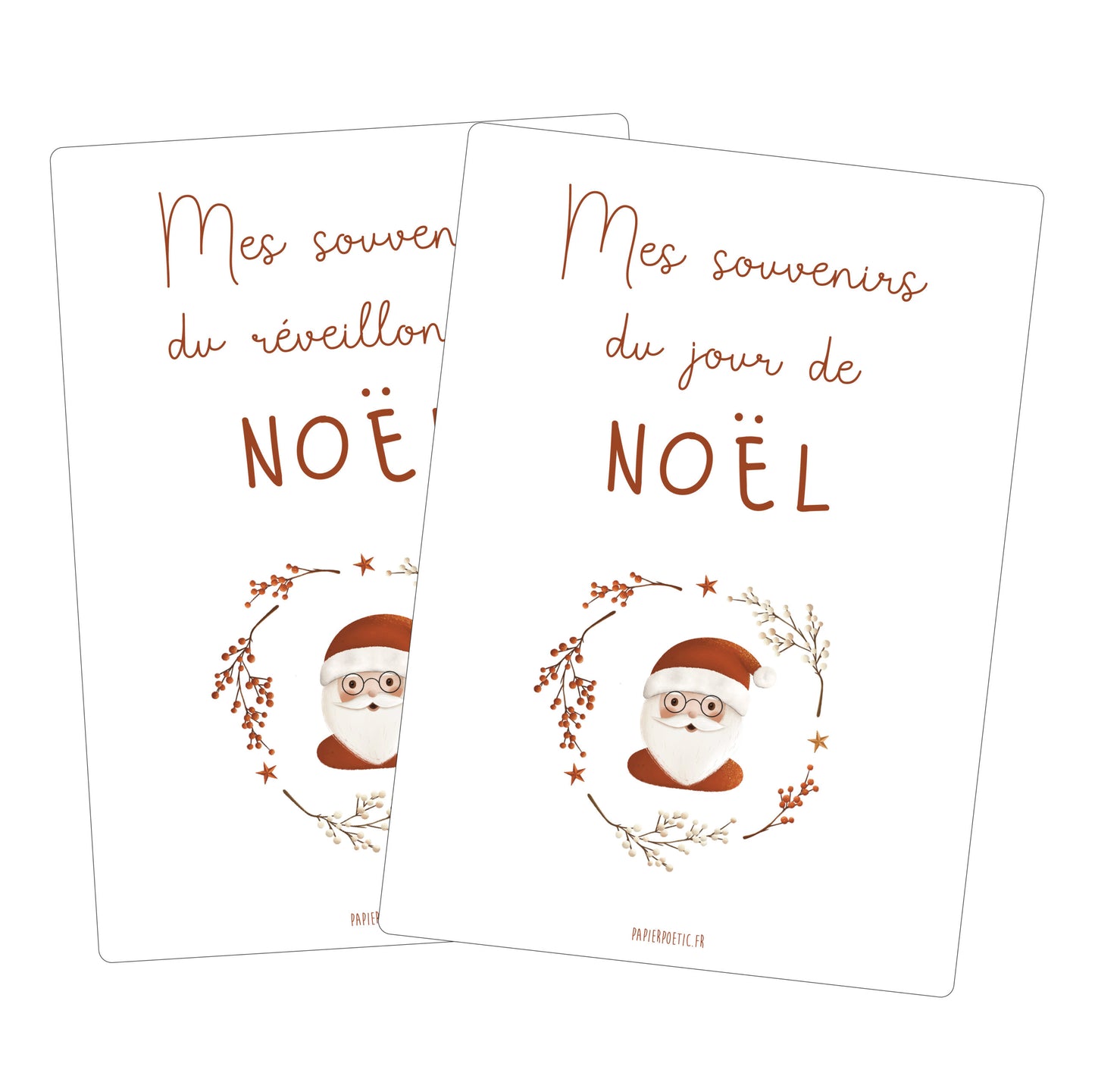 Cartes Souvenirs de Noël "Père Noël"