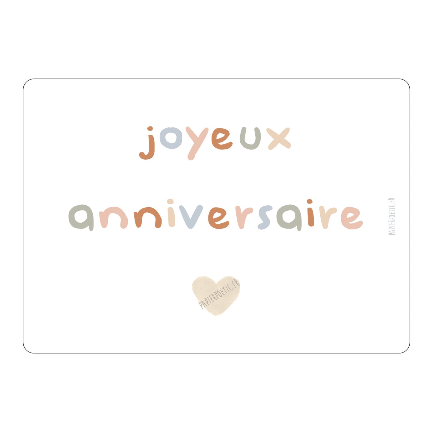 Carte/Card "Joyeux Anniversaire Pastel"