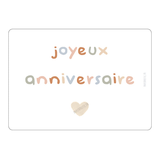 Carte/Card "Joyeux Anniversaire Pastel"