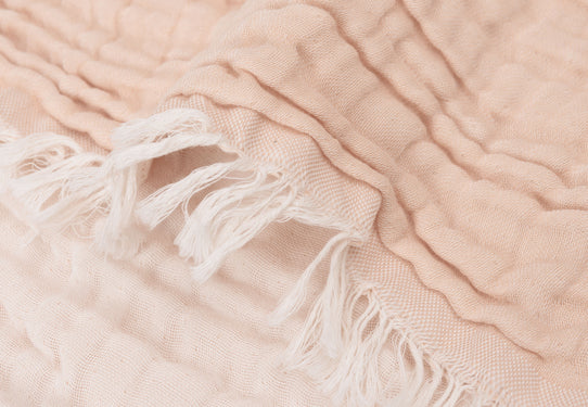 Jollein - Couverture Berceau 75x100cm Fringe Moonstone/Ivory