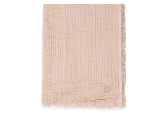 Jollein - Couverture Berceau 75x100cm Fringe Moonstone/Ivory