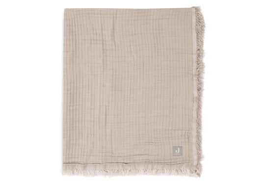 Jollein - Couverture Berceau 75x100cm Fringe - Olive Green/Ivory