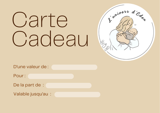 Carte cadeau l'univers d'Eden