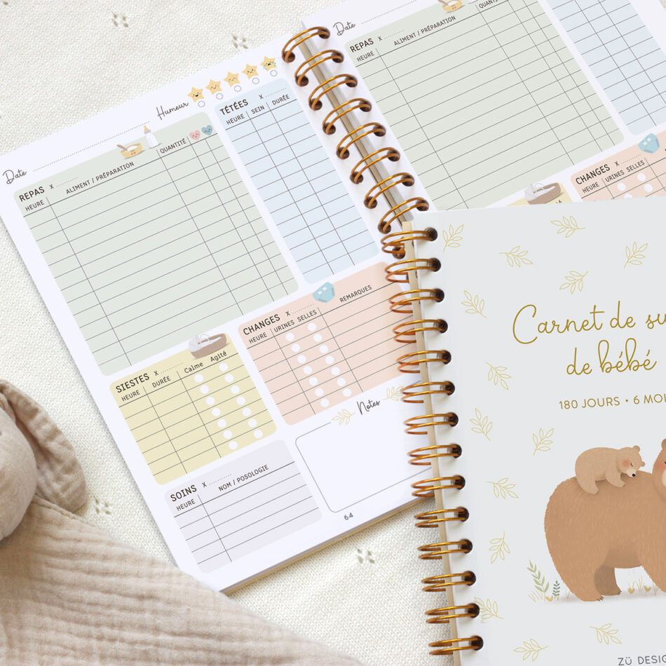 ZÜ Design - Carnet de suivi de bébé - 6 mois