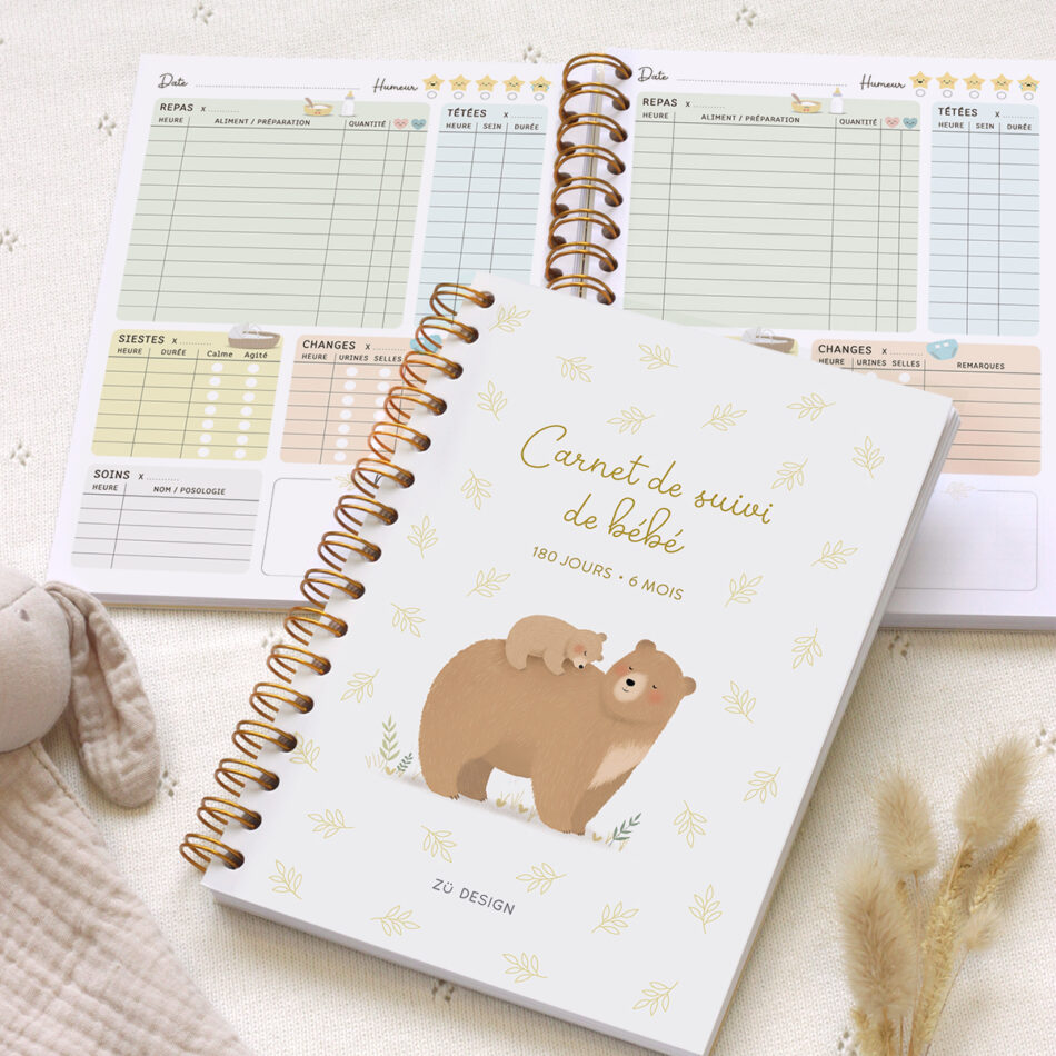 ZÜ Design - Carnet de suivi de bébé - 6 mois