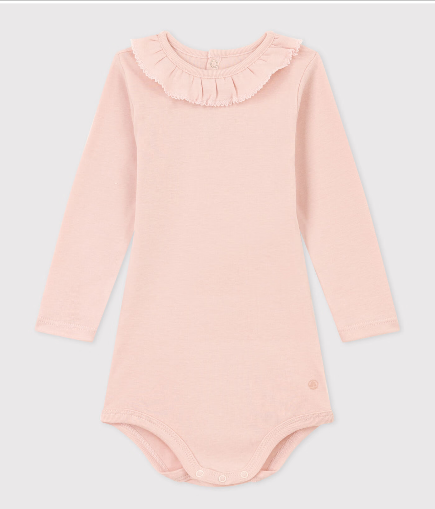 Petit bateau -  Bodie manches longues à collerette en coton