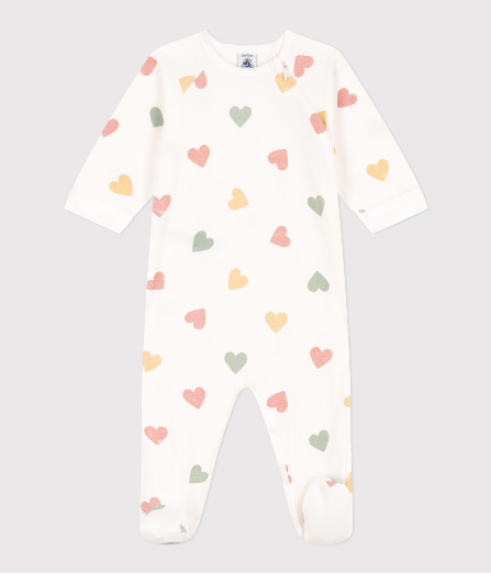Petit bateau -  Pyjama Dors bien cœur rouge
