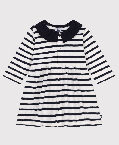 Petit bateau - Robe manches longues en jersey épais