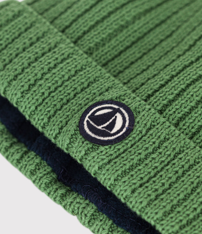 Petit bateau - Bonnet bébé en tricot doublé en polaire