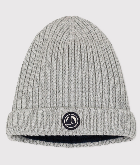 Petit bateau - Bonnet bébé en tricot doublé en polaire