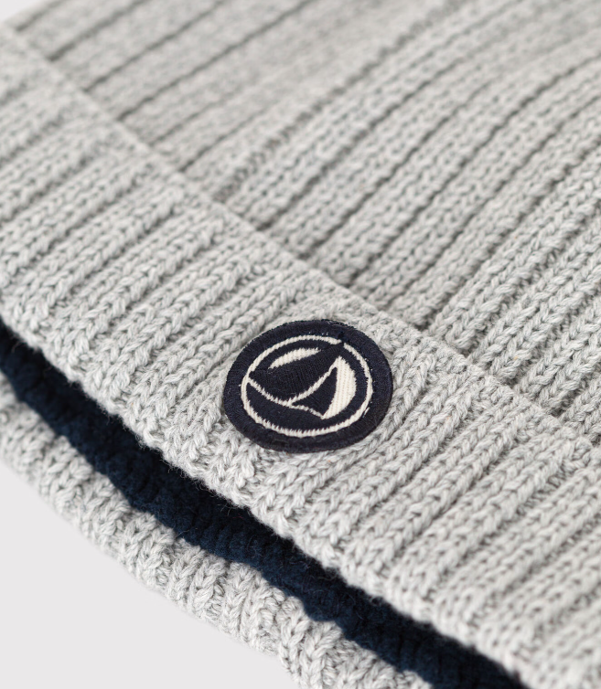 Petit bateau - Bonnet bébé en tricot doublé en polaire