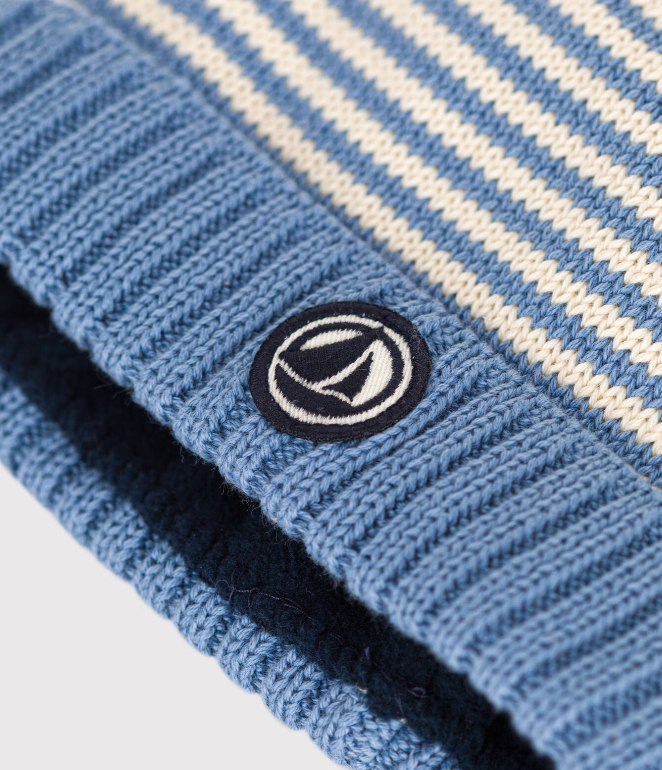 Petit bateau - Bonnet bébé en tricot doublé en polaire