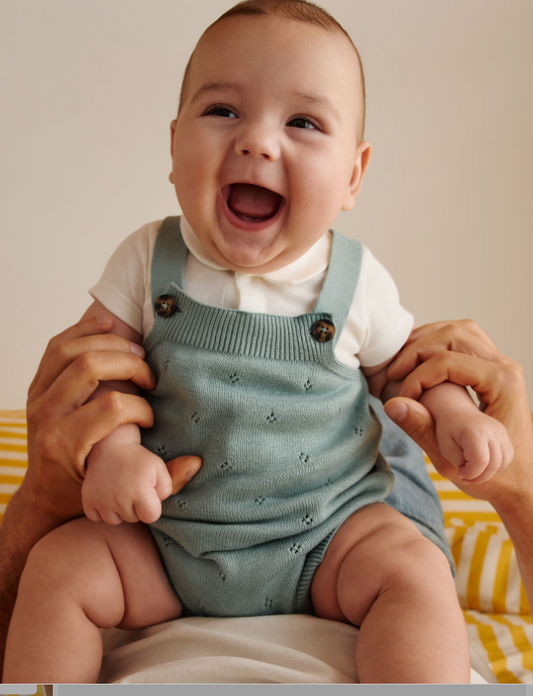 Petit bateau | Barboteuse bébé en tricot à point fantaisie à bretelles