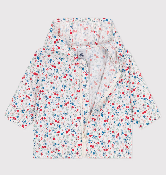 Petit bateau | Coupe-vent bébé anti-UV en polyester, imprimé fleuri