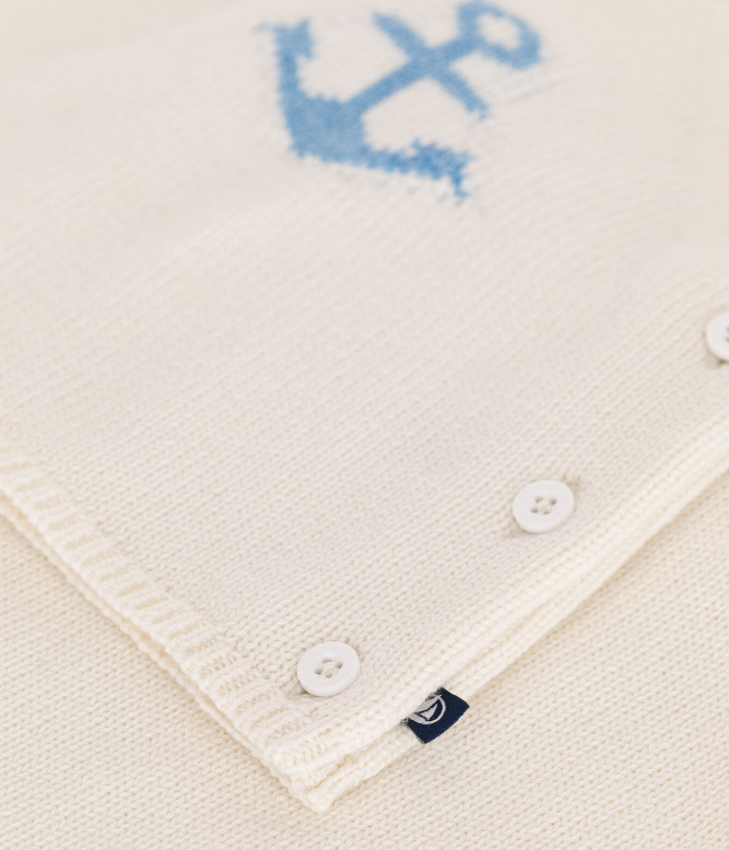 Petit bateau | Ensemble bébé deux pièces en tricot laine et coton, jacquard
