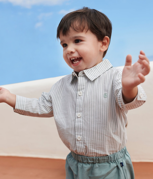 Petit bateau | Chemise bébé en coton rayée
