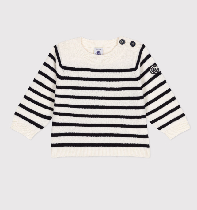 Petit bateau | Pull en tricot de laine et coton