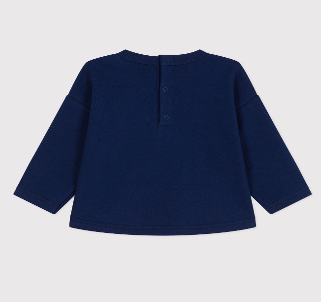 Petit bateau | Sweat bébé en coton uni