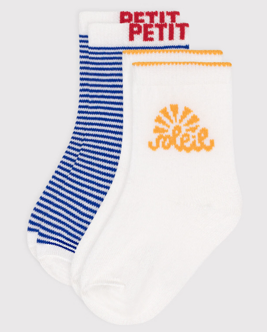 Petit bateau | 2 paires de chaussettes en coton à rayures