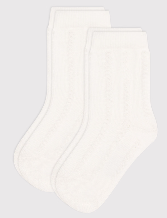 Petit bateau | Lot de 2 paires de chaussettes unies en jersey de coton