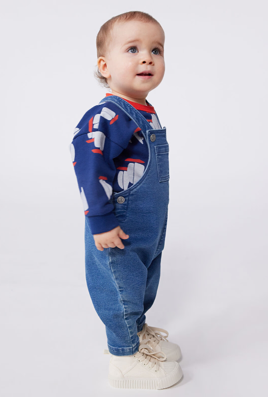 Petit bateau | Salopette en jean élasthanne jambes longues