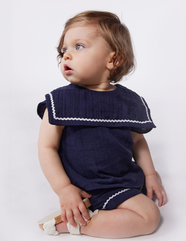 Petit bateau | Ensemble deux pièces en coton, détails marins