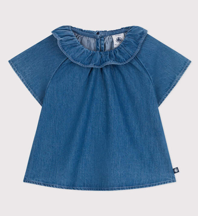 Petit bateau | Blouse en jean manches courtes