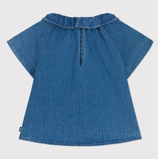 Petit bateau | Blouse en jean manches courtes