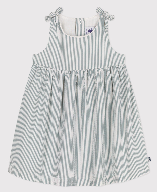 Petit bateau | Robe en coton sans manches rayée