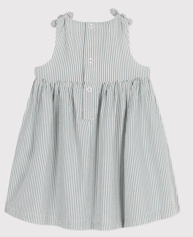 Petit bateau | Robe en coton sans manches rayée