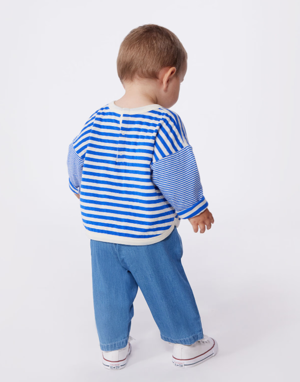 Petit Bateau | T-shirt bébé en coton à manches longues rayé