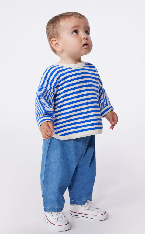 Petit Bateau | T-shirt bébé en coton à manches longues rayé