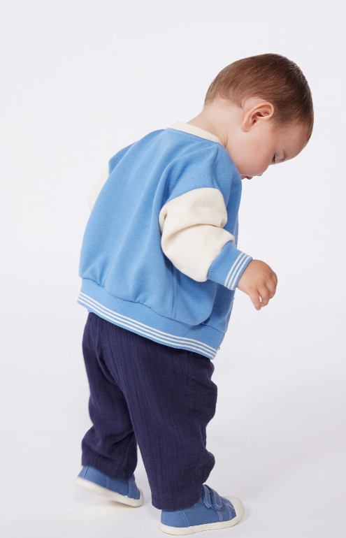 Petit bateau | Veste teddy bébé en coton colorblock
