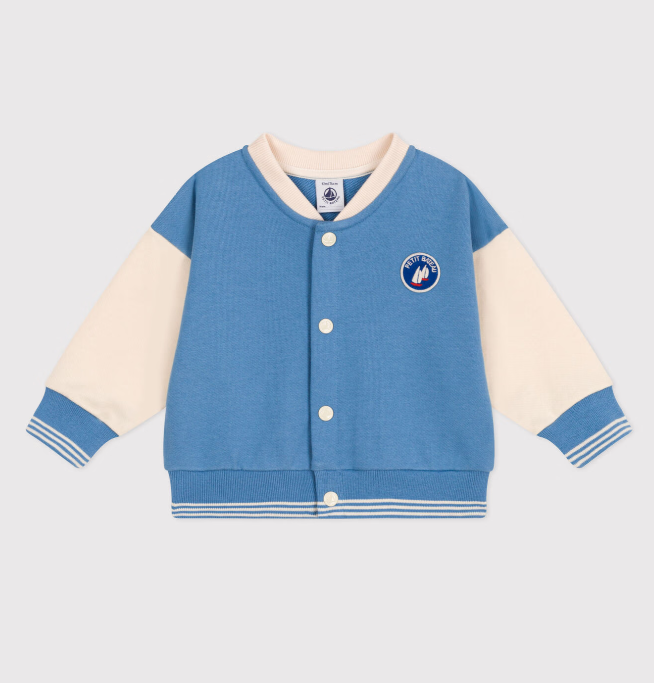 Petit bateau | Veste teddy bébé en coton colorblock